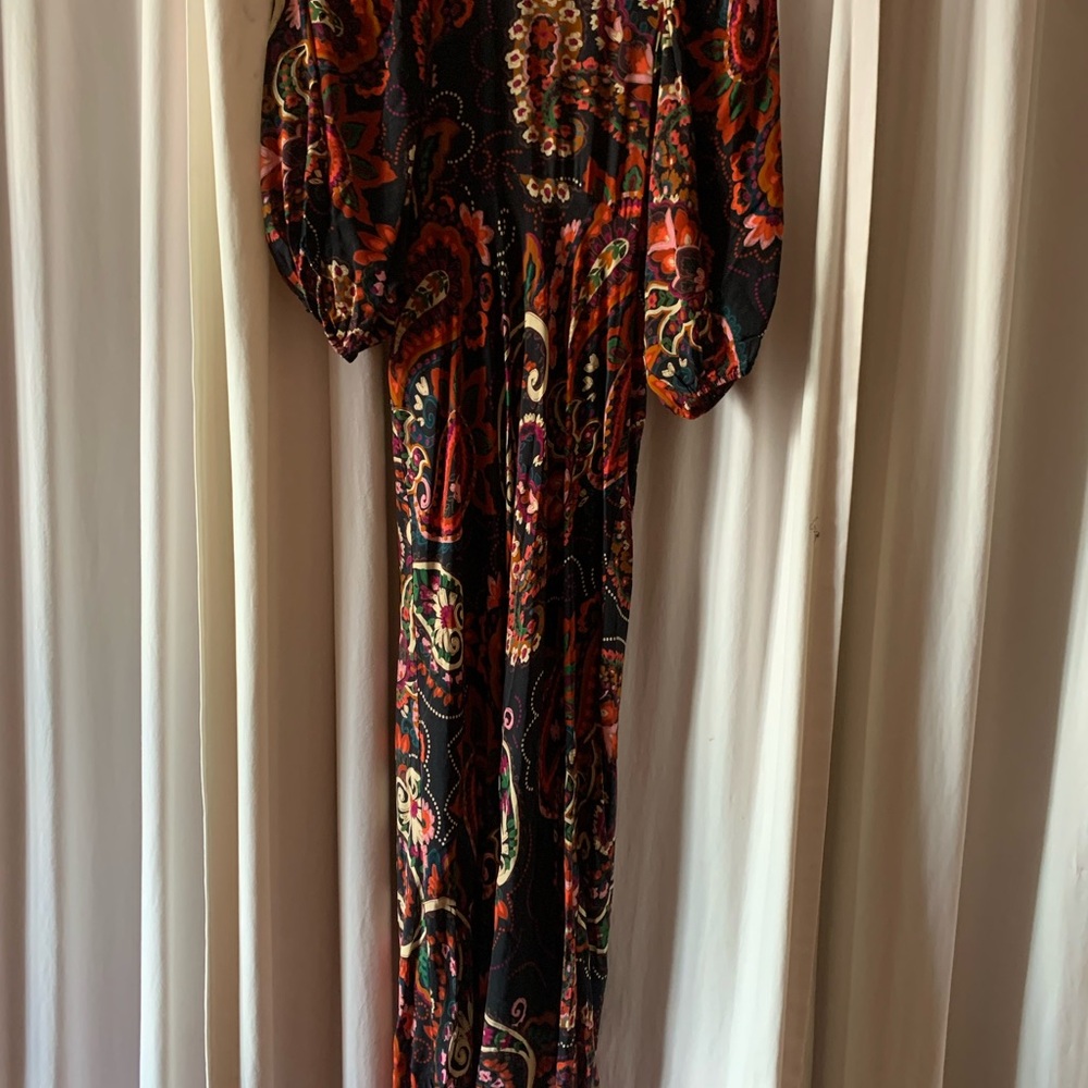 Vibrant Paisley Long Sleeve Maxi Dress